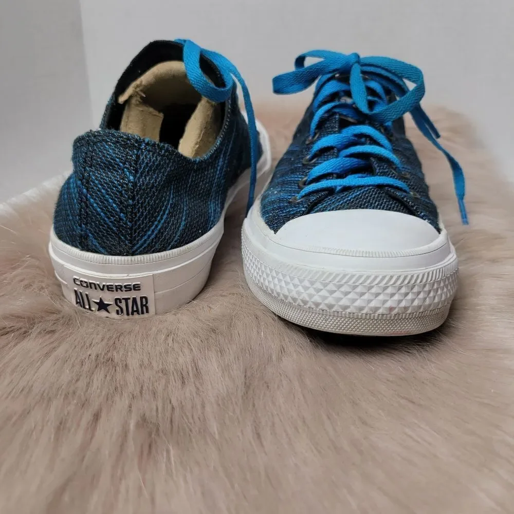 Converse Chuck Taylor All Star II Ox Knit 151091C Blue Men's Shoes Size 8 - Picture 7 of 10